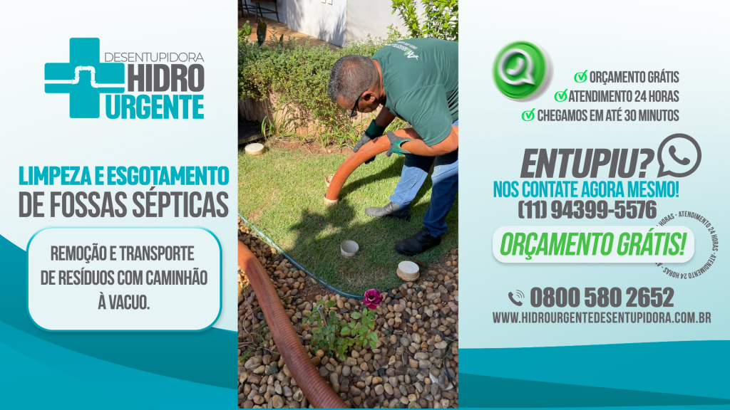Saiba como é feito o desentupimento de fossa séptica com a Desentupidora Hidro Urgente. Serviço técnico, licenciado e com atendimento 24h em todo o estado de São Paulo.