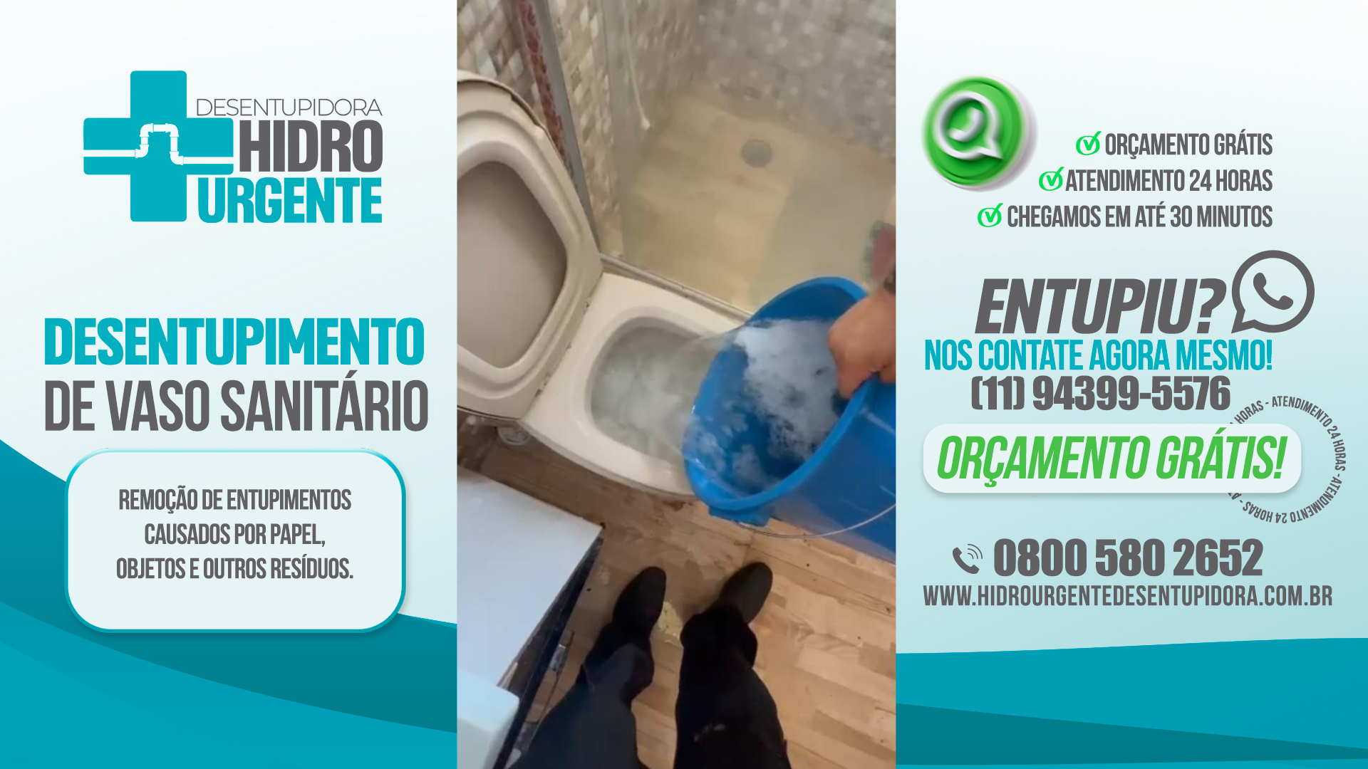 Desentupimento de Vaso Sanitário | Atendimento Rápido e Garantido | Desentupidora Hidro Urgente